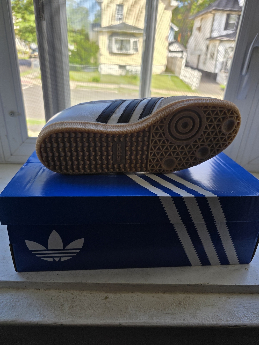 adidas White Black Gum Samba Velcro Sneakers - Picture 3 of 8